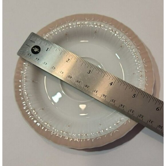 Vtg Eschenbach Bavaria Germany Saucers Set Of Two with Small Pink Tulips 5.5" - Picture 5 of 5